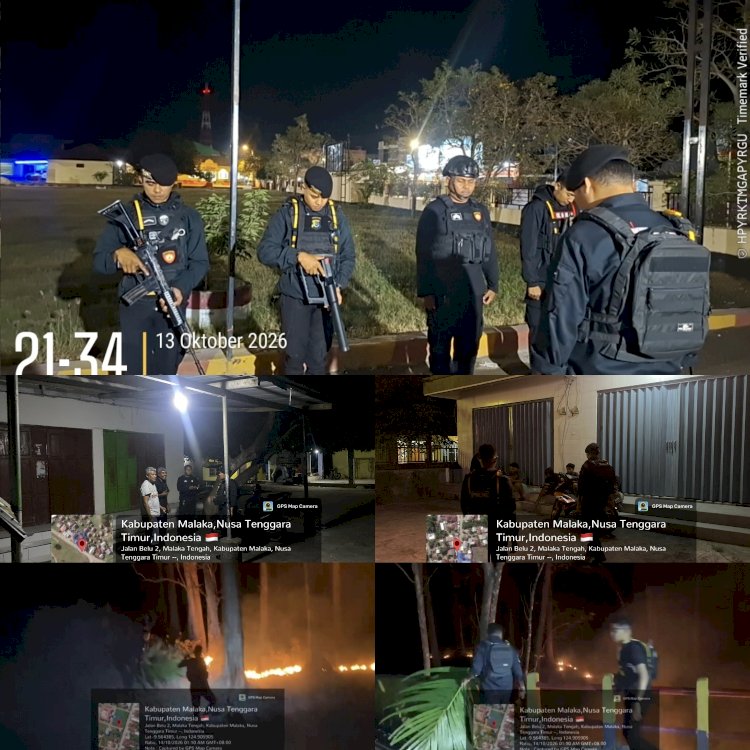 Dari Patroli Keamanan hingga Penanganan Kebakaran, Sat Samapta Polres Malaka Siaga Sepanjang Malam