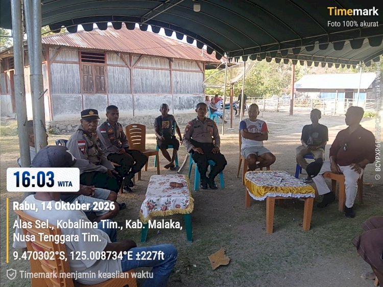 Sambangi Rumah Adat Manewalu Daulili, Polsek Kobalima Pererat Persaudaraan dan Ajak Warga Jaga Kamtibmas