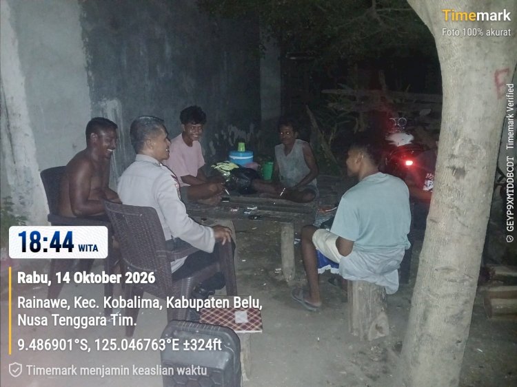 Cegah Gangguan Sejak Dini, Polsek Kobalima Perkuat Kedekatan dengan Masyarakat Lewat Patroli Malam