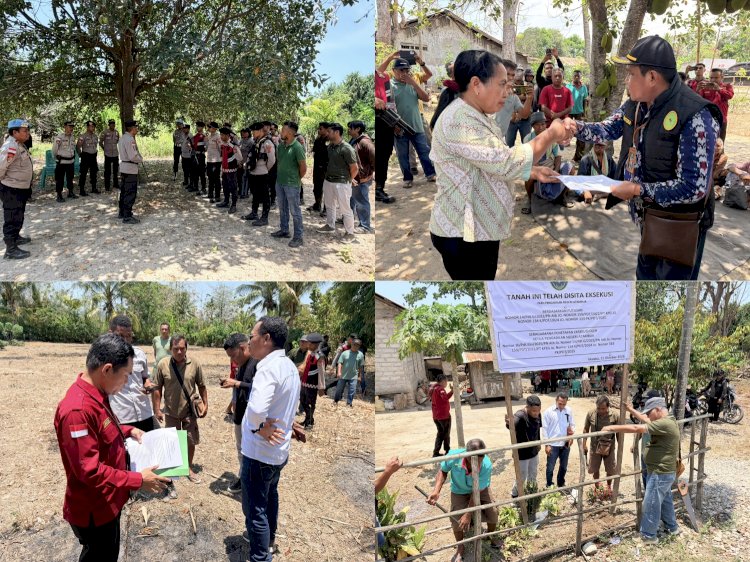 Polres Malaka Kawal Pelaksanaan Sita Eksekusi Tanah di Bakiruk, Pastikan Kegiatan Berjalan Aman dan Lancar