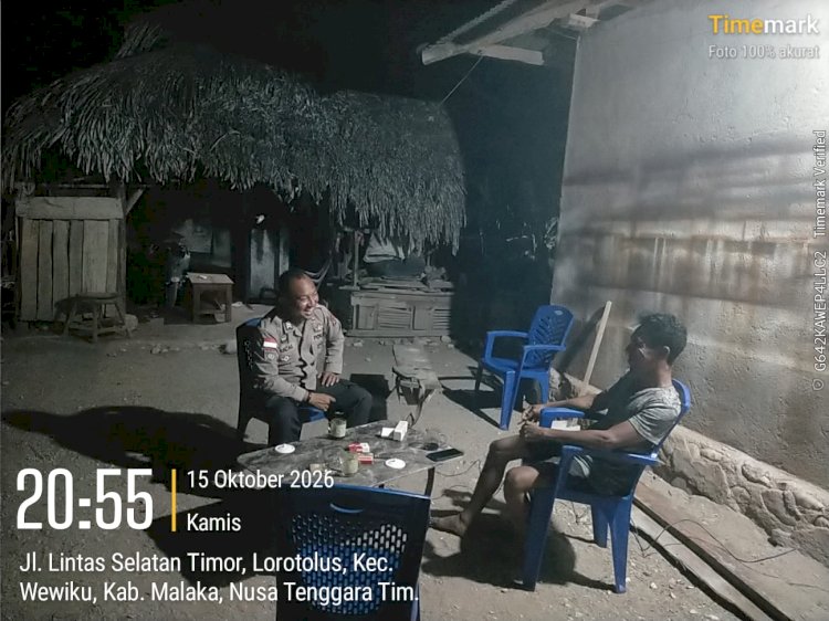 Patroli Dialogis Malam Hari, Polsek Wewiku Hadir Jaga Keamanan dan Kenyamanan Masyarakat