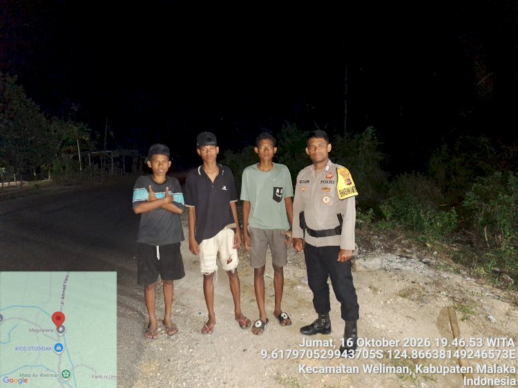 Jaga Malam Tetap Aman, Polri Hadir Menyapa dan Melindungi Masyarakat Weliman