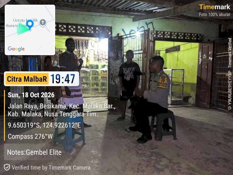 Dekat dengan Masyarakat, Polsek Malaka Barat Perkuat Pencegahan Gangguan Kamtibmas melalui Patroli Dialogis