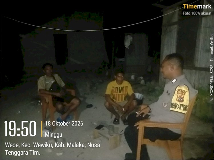 Cegah Gangguan Keamanan pada Malam Hari, Polsek Wewiku Ajak Warga Tolak Perjudian dan Aksi Kriminal