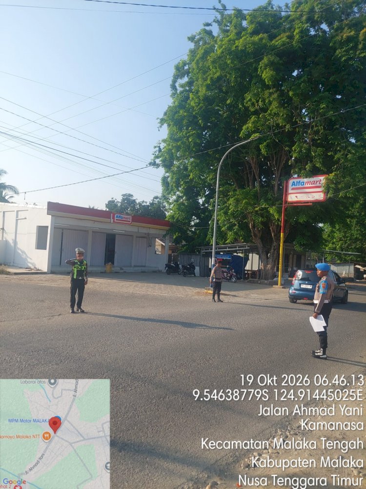 Jaga Keselamatan di Jam Sibuk, Polres Malaka Perkuat Kehadiran Personel di Pertigaan Kamanasa