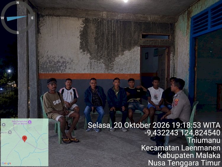 Cegah Gangguan Kamtibmas, Polsek Laenmanen Intensifkan Patroli Malam di Uabau dan Tniumanu