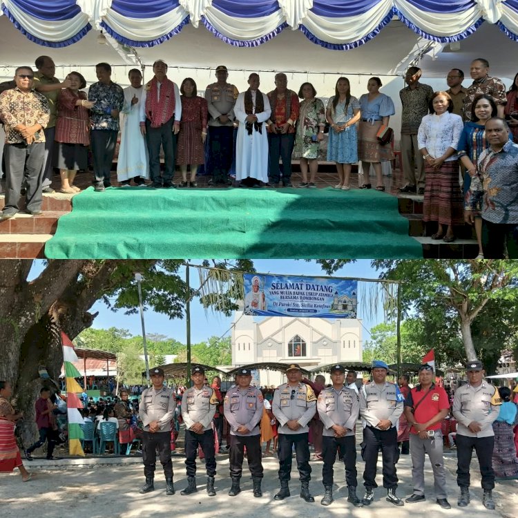 Polsek Sasitamean Pastikan Peresmian Gereja Sta. Sicilia Kotafoun Berlangsung Aman, Perkuat Harmoni dan Kebersamaan