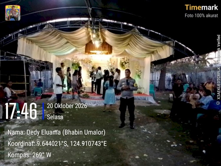 Polsek Malaka Barat Hadir di Tengah Sukacita Warga, Ajak Generasi Muda Jaga Pesta Pernikahan Tetap Kondusif