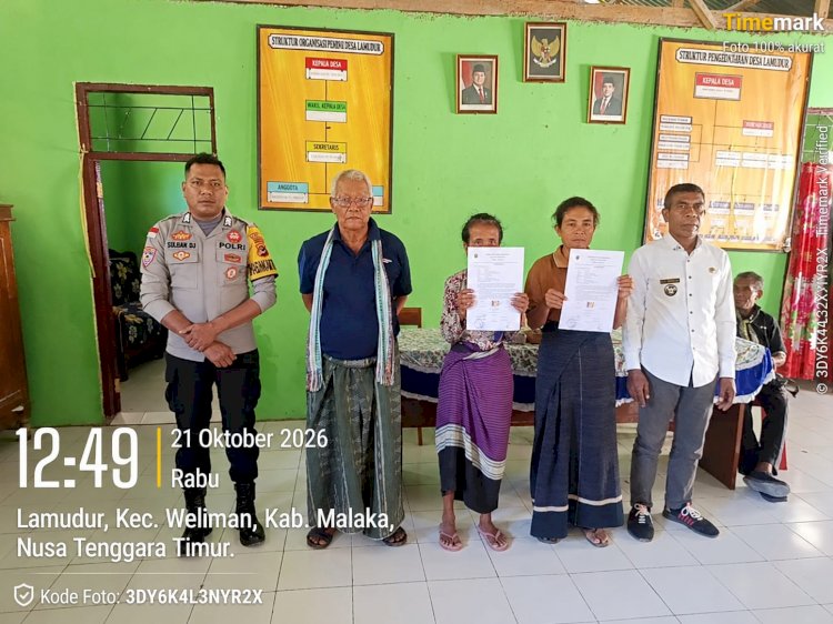Bhabinkamtibmas Polres Malaka Fasilitasi Mediasi Batas Tanah, Kedepankan Musyawarah dan Jaga Kondusivitas