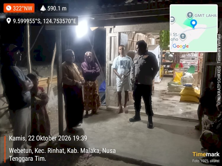 Polsek Rinhat Gencarkan Imbauan Kamtibmas, Ajak Warga Cegah Gangguan Keamanan